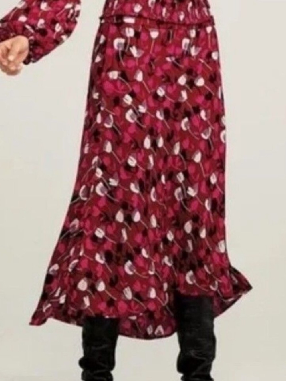 CABI JOYRIDE CORSAGE SKIRT #4212 IN WINE BLOSSOMS - NWT!